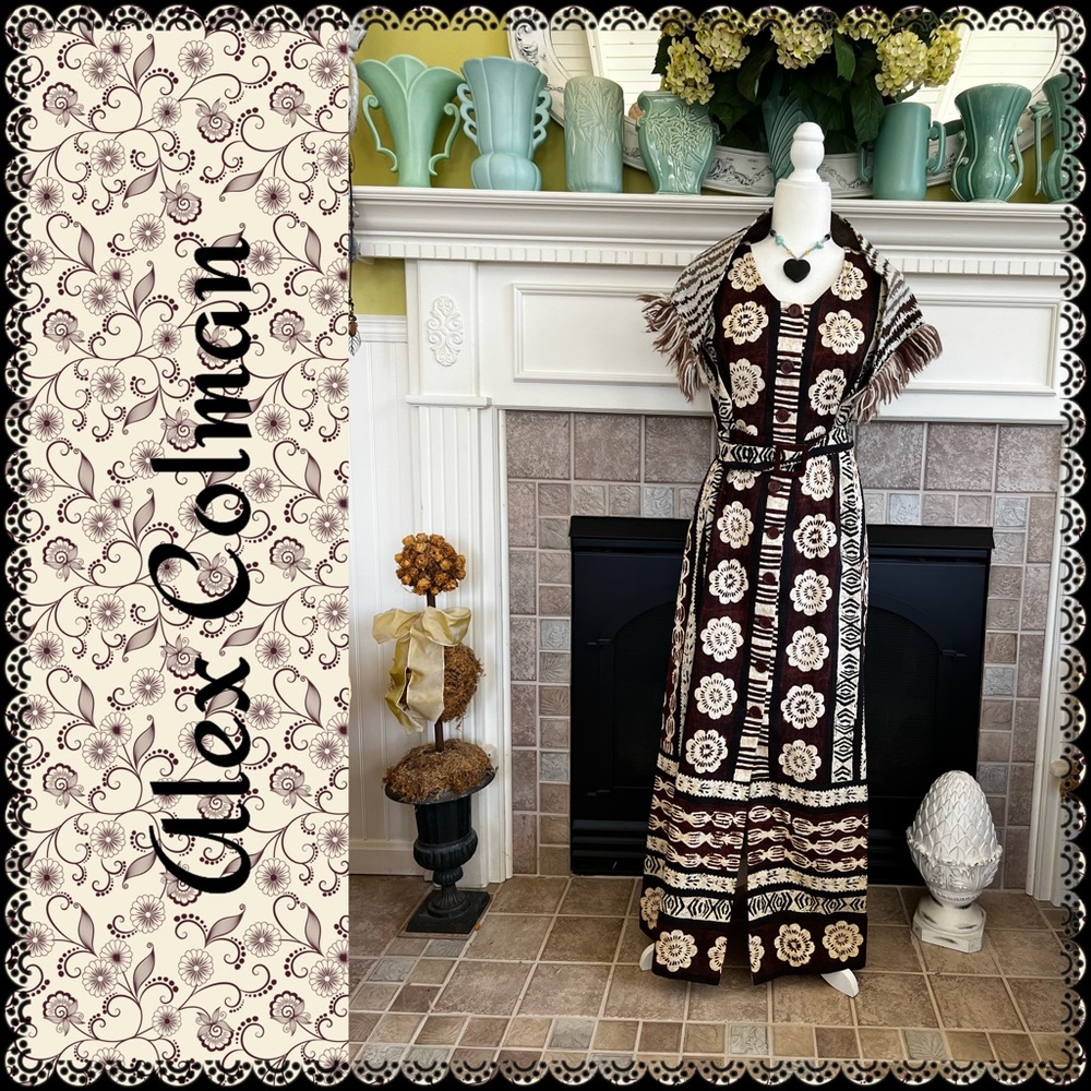 Vintage 1970’s Alex Colman California Hippie dress, size 10?